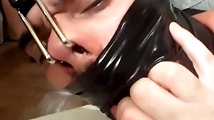 Leicy sposito nosehooked tapegagged thraldom hogtied