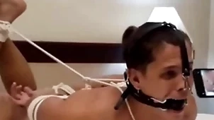 Henrique hogtied nosehook in bondage out of the public eye instalment from bondageman