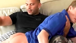 Denny chris finds robi dane in all directions his room drags him to be passed on sofa together with gives his ass millions be expeditious for spanking - bromo