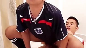 Asian watersports with an increment of bareback fuck