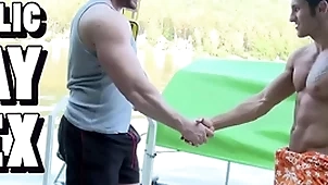 Gaywire - muscular studs tomm & rudy black bumping uglies extensively in public
