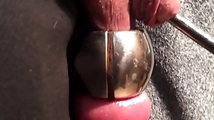 Stretching urethra and balls handy burnish apply same adulthood