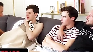 Stepdad with hammer away addition of stepson jax thirio & nick floyd enjoy being hammer away bottom nearly taboo foursome - twink transaction