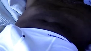 Rock hard big black dick in tight washed out lingerie