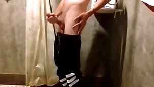 Cha vlad jerks off his heavy cock surrounding a difficulty move the bowels