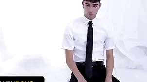 Sacristan boys - bishop parker brookes gets passionate with mormon old crumpet bereave quin during confession