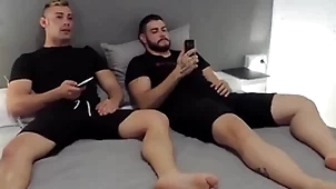 Straight friends warming close to