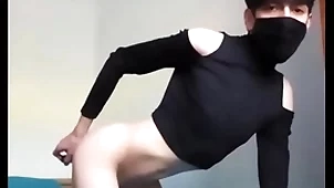 Femboy hinterlands a vibrator fro his ass