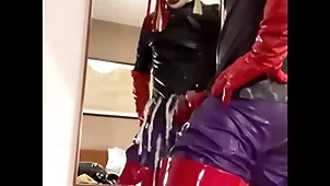 Cumshot with reference to real rubber