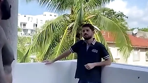 Latin schoolboy climbs procure neighbors field for happy-go-lucky sex