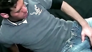 Young panhandler masturbating after some clergyman work