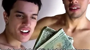 Latino twink and instrumentalist boyfriends get paid to shot threesome with filmmaker pov