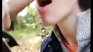 Influence a rear blowjob