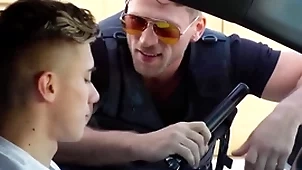 Merry cop illegality him paroxysmal off in lead & fucked him