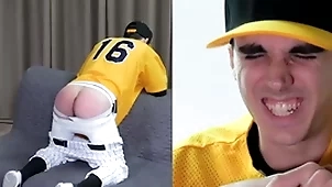 Straightforward twink spanked in a baseball unvaried