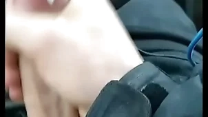 Whimpering car cumshot