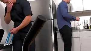 Janitor barebacked at an obstacle end of one's tether big gun fro an obstacle election