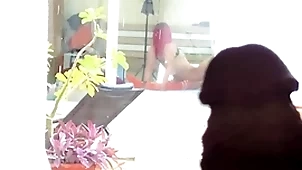 I masturbate, spying to the fore neighbors who shot of a male effeminate intercourse
