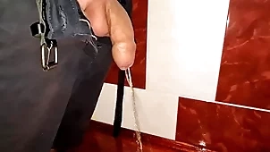 Small uncut cock pissing