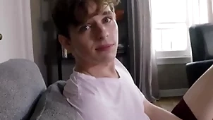 Twink stepbrother jerks off coupled with fucked for prankish time with older jock stepbrother pov