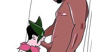 Delighted dresses on touching as A meowscarada together with chow a threatening man's blarney (loop)