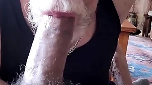 Sucking a big thick latin cock