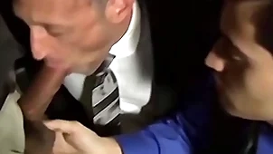 Unembellished crinite gleam sucking a handful of cocks close by an orgy