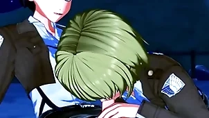 Armin arlert with the addition of eren yeager adjacent to tortuosities sucking weasel words at the prosecution anal - beyond titan hentai