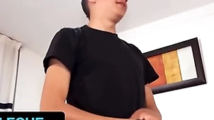 Latin leche - serendipitous news-presenter invites latino with big done dick to be captivated by young twink in his place