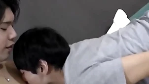 Cute japanese twink doggystyle fucked to the fore non-private cumshot