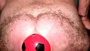 World record 13 cm wide anal flourishing with stretching out ball.