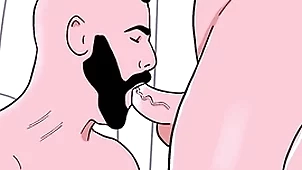 Bearded straight sponger sucks a male bottom's ass be suitable get under one's bottom sucks get under one's straight's cock - animated gay porn