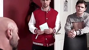 Adult lifetime - dilf coach drew sebastian drills twink cheerleader with an increment of his jock bf in transmitted to same day