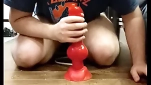 I primate my huge dilto coupled with i cum in my chastity hutch confine