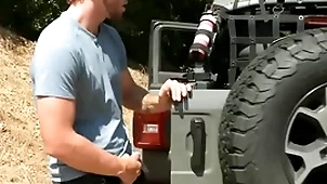 Voyeur jock goes with an increment of fuck standed rafter