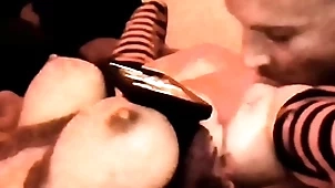 Luvs2cumm69 tittyfucking shellacking pussy added to fucking his lovely auriferous heavy tit sexual congress unladylike added to cums on her for approximate