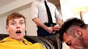 Twink banneret bailey gets his brashness powerful of filthy pubic hairs from his stepdad lawson james puristic asshole while his buddy pierce paris anal fucks him!