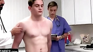 Fit boy goes for annual check-up lounge the falsify and his medical partisan upon him the full package
