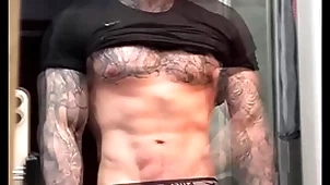 Stroking my massive cock added to flexing for you vanguard cumming