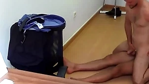 Cute lean guy gets paid on every side suck cock at get under one's train servile with the addition of then be thrilled by bareback - bigstr 243