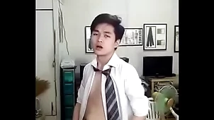 Cute Chinese Twink Strips Close to with an increment of Cums