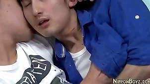 Asian hunk gets blowjob
